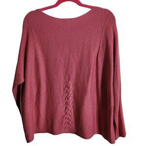 J. Jill salmon Oversized Lace Up Back Boat Neck Sweater Size M